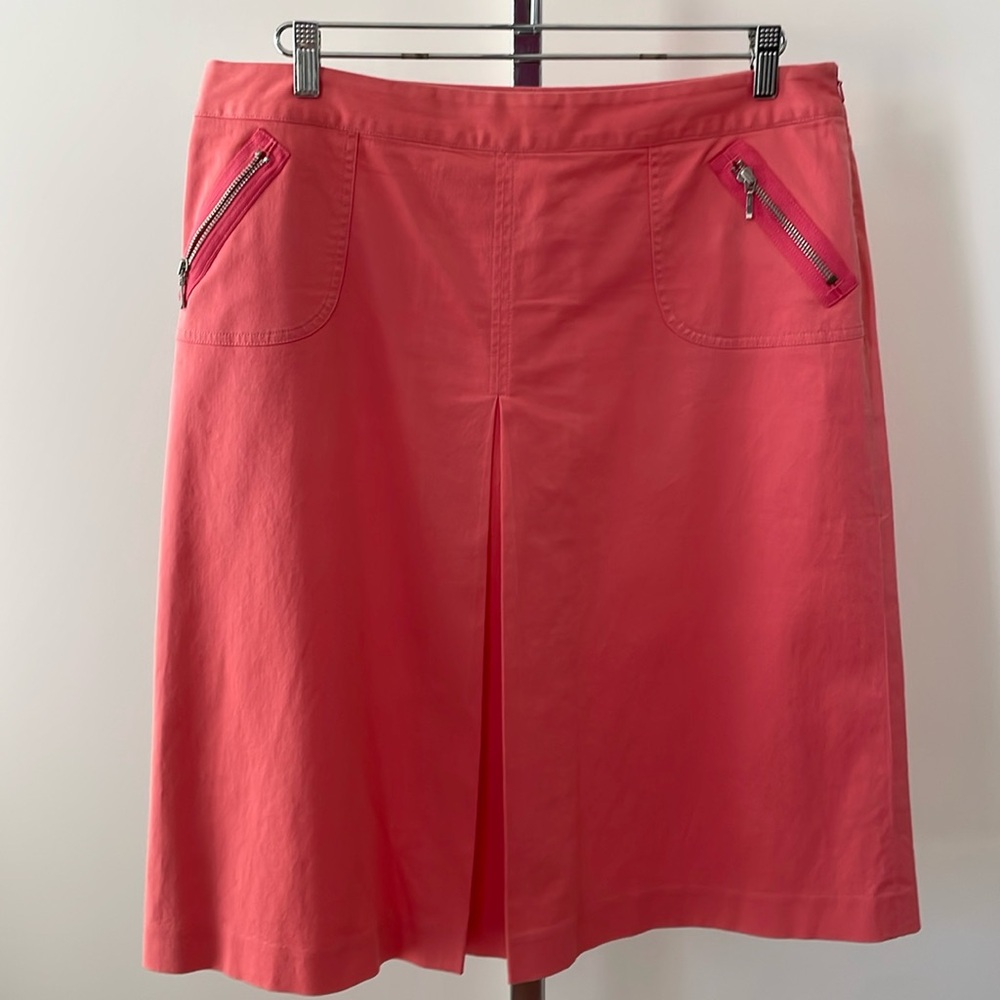 Banana Republic coral pleat front skirt